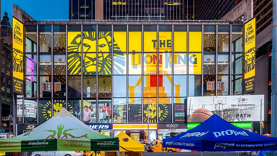 Broadway Theater District street scene in New York City — family Broadway planning guide for Broadway shows for families