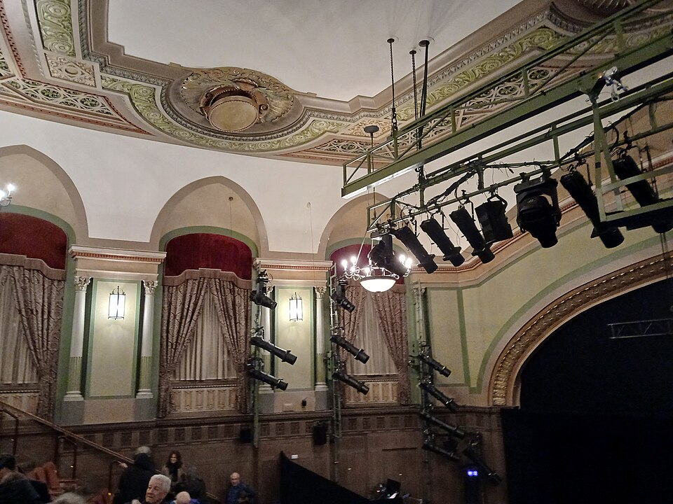 Booth Theatre exterior on West 45th Street in the Broadway Theater District, New York City