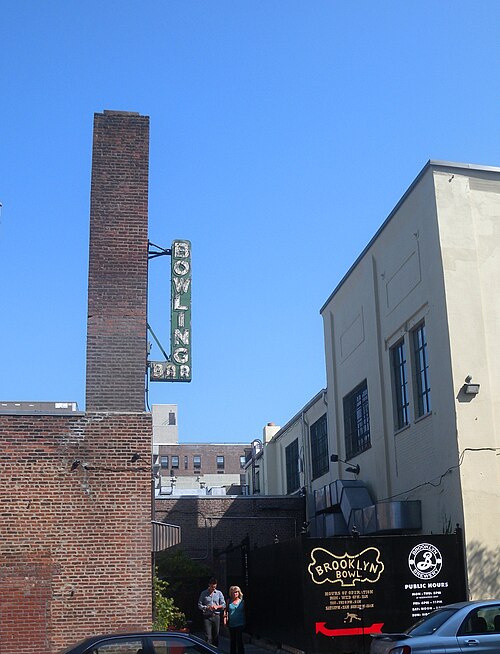 Brooklyn Bowl exterior on Wythe Avenue in Williamsburg, Brooklyn