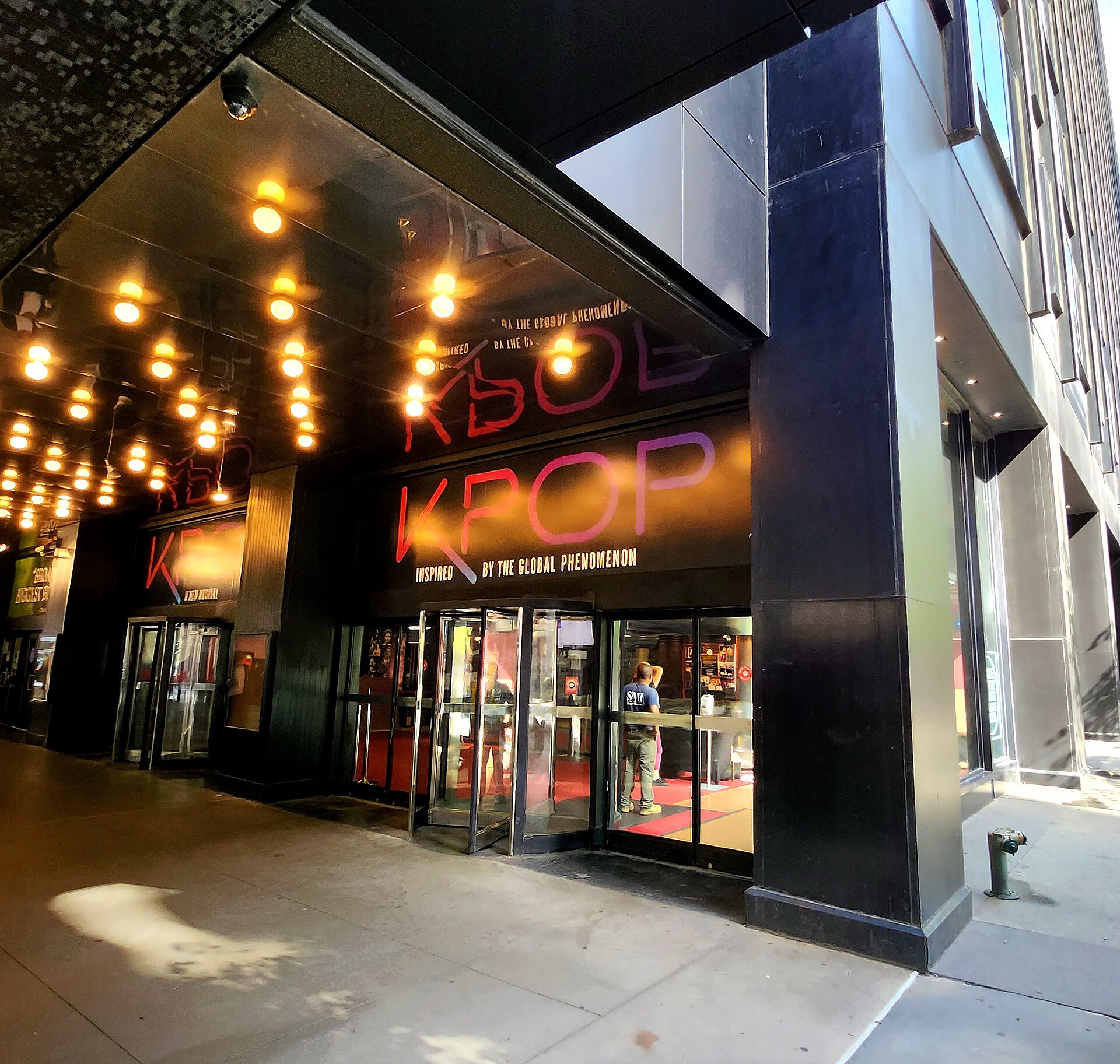 Circle in the Square Theatre exterior on West 50th Street in Midtown Manhattan