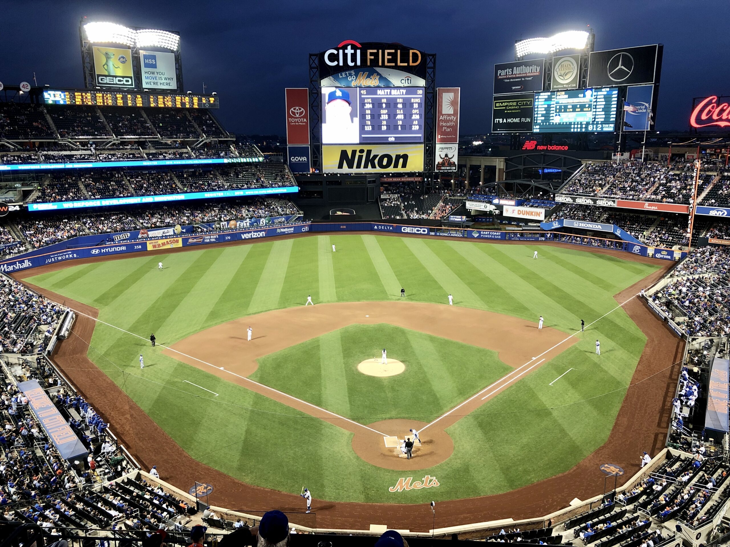 Night game at Citi Field in Queens, home of the New York Mets