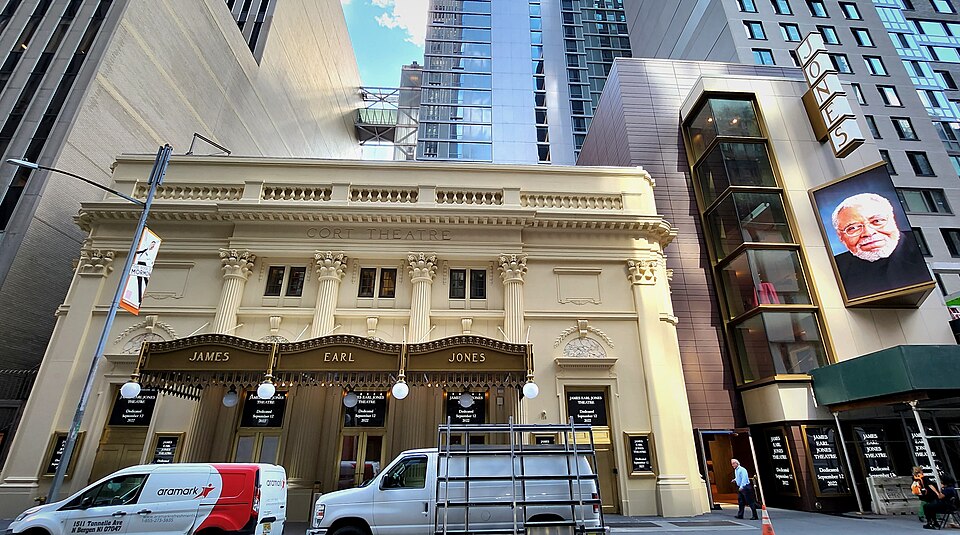 James Earl Jones Theatre on West 48th Street, where The Fear of 13 is playing on Broadway in spring 2026