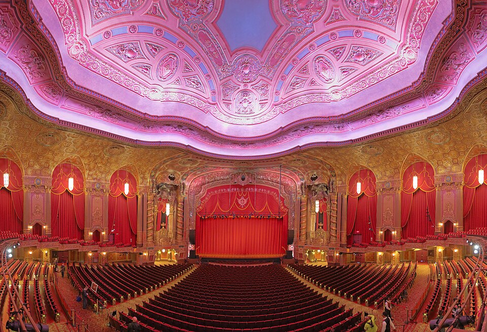 Interior of Kings Theatre in Brooklyn seen from the balcony