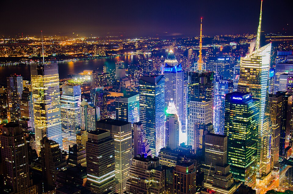 Midtown West skyline in Manhattan near Penn Station and Madison Square Garden