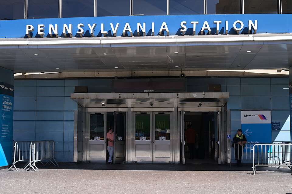 Penn Station entrance at Madison Square Garden in Manhattan