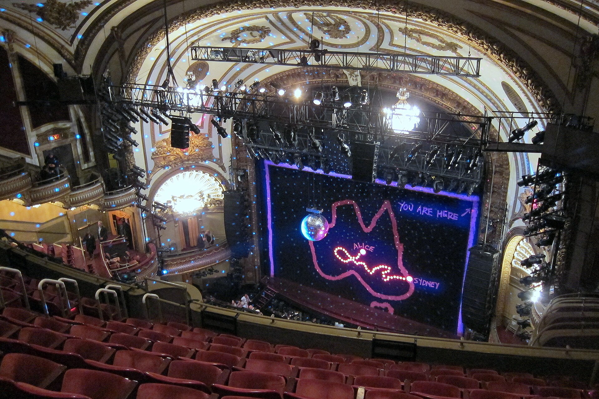 Palace Theatre on West 47th Street, home to The Lost Boys musical on Broadway in spring 2026