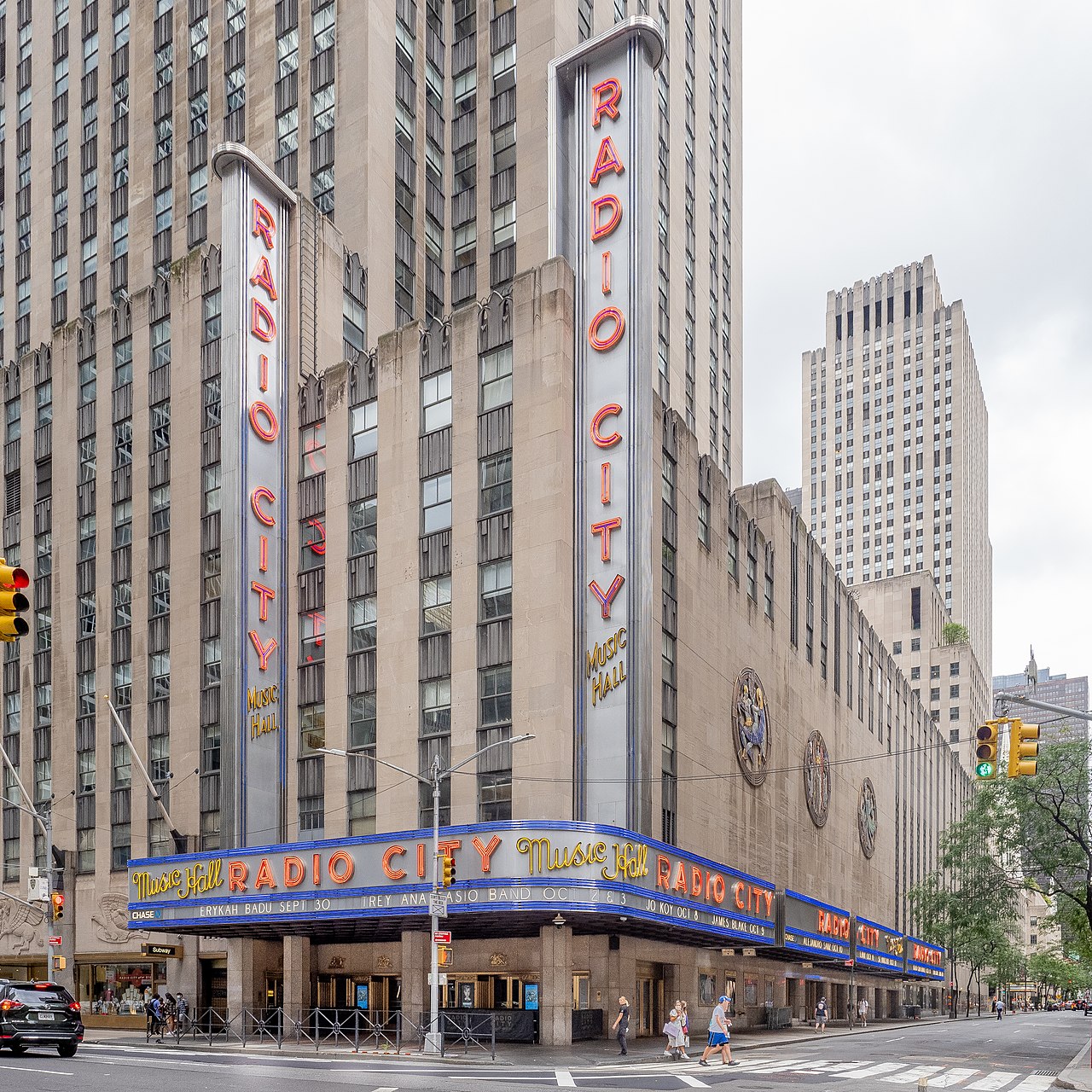 Exterior of Radio City Music Hall in Midtown Manhattan