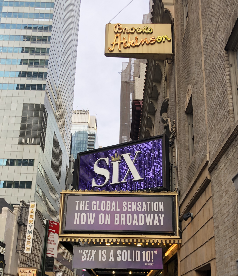 Lena Horne Theatre on West 47th Street, home to SIX on Broadway