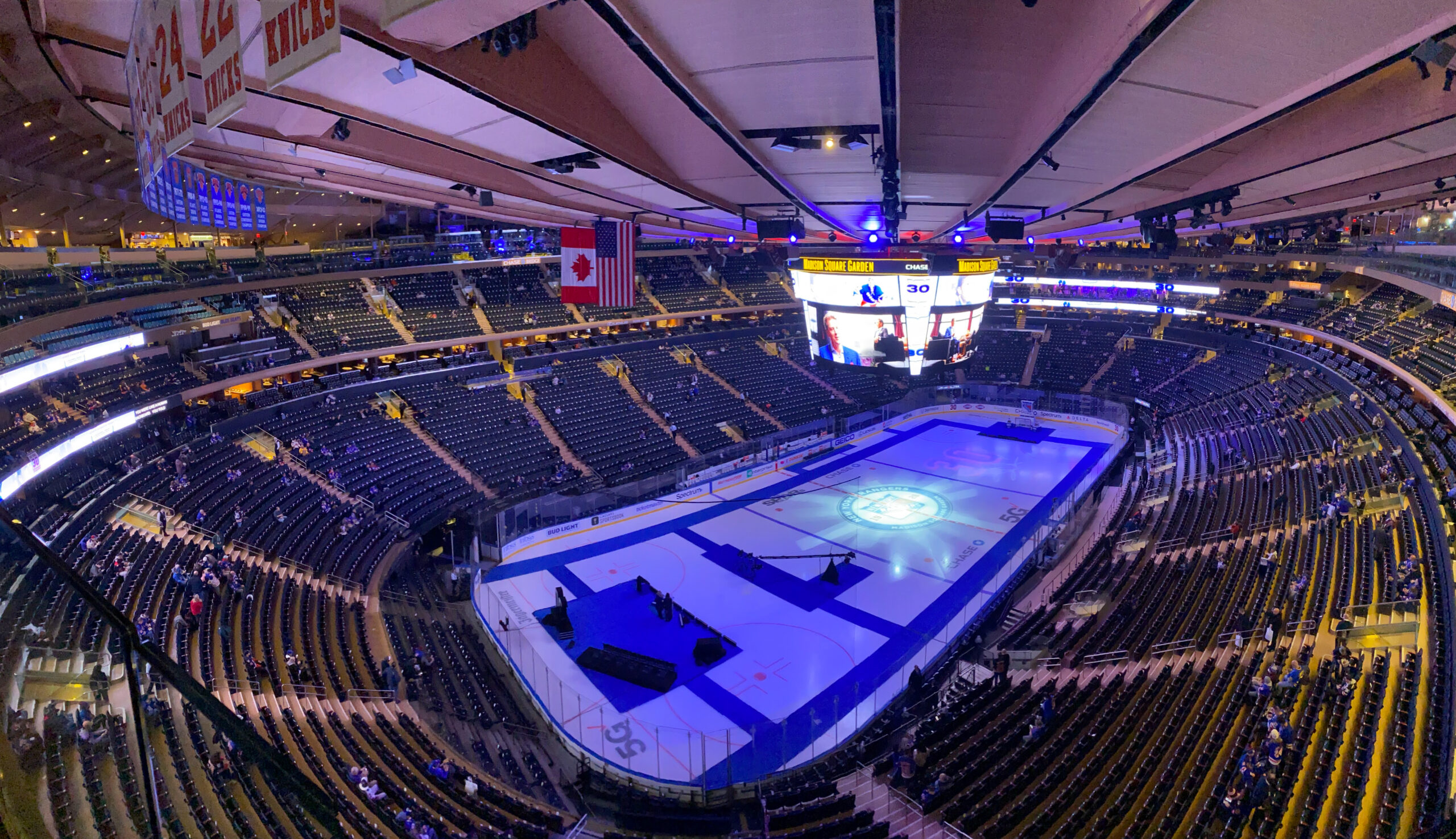 Madison Square Garden set for a New York Rangers hockey ceremony night