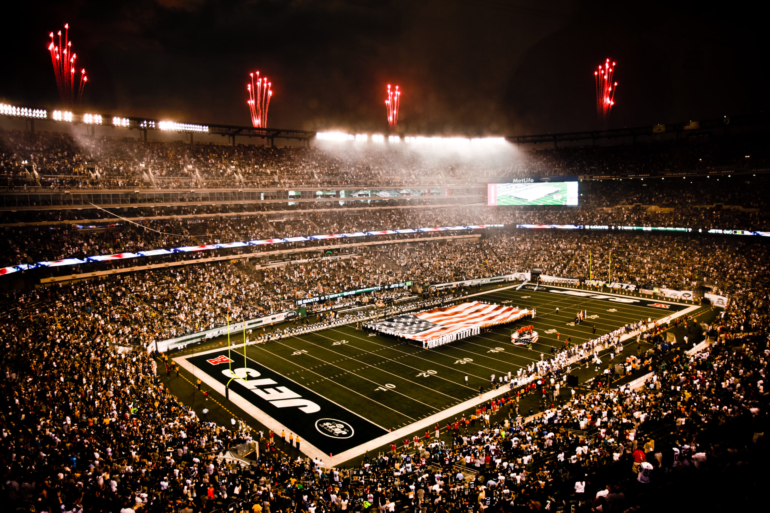 Pre-game ceremony before a New York Jets vs New York Giants game at MetLife Stadium