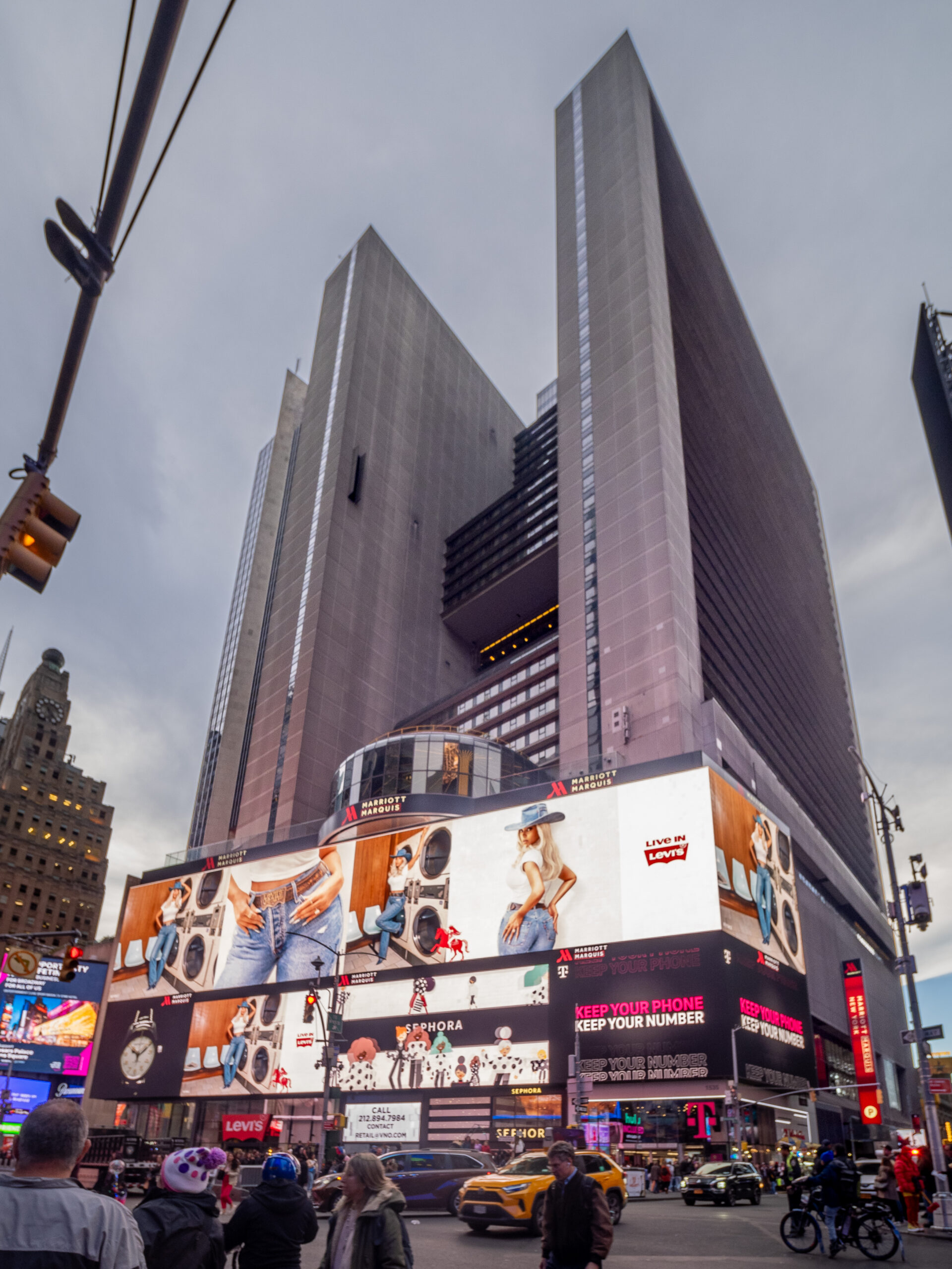 New York Marriott Marquis hotel in Times Square near Broadway theaters