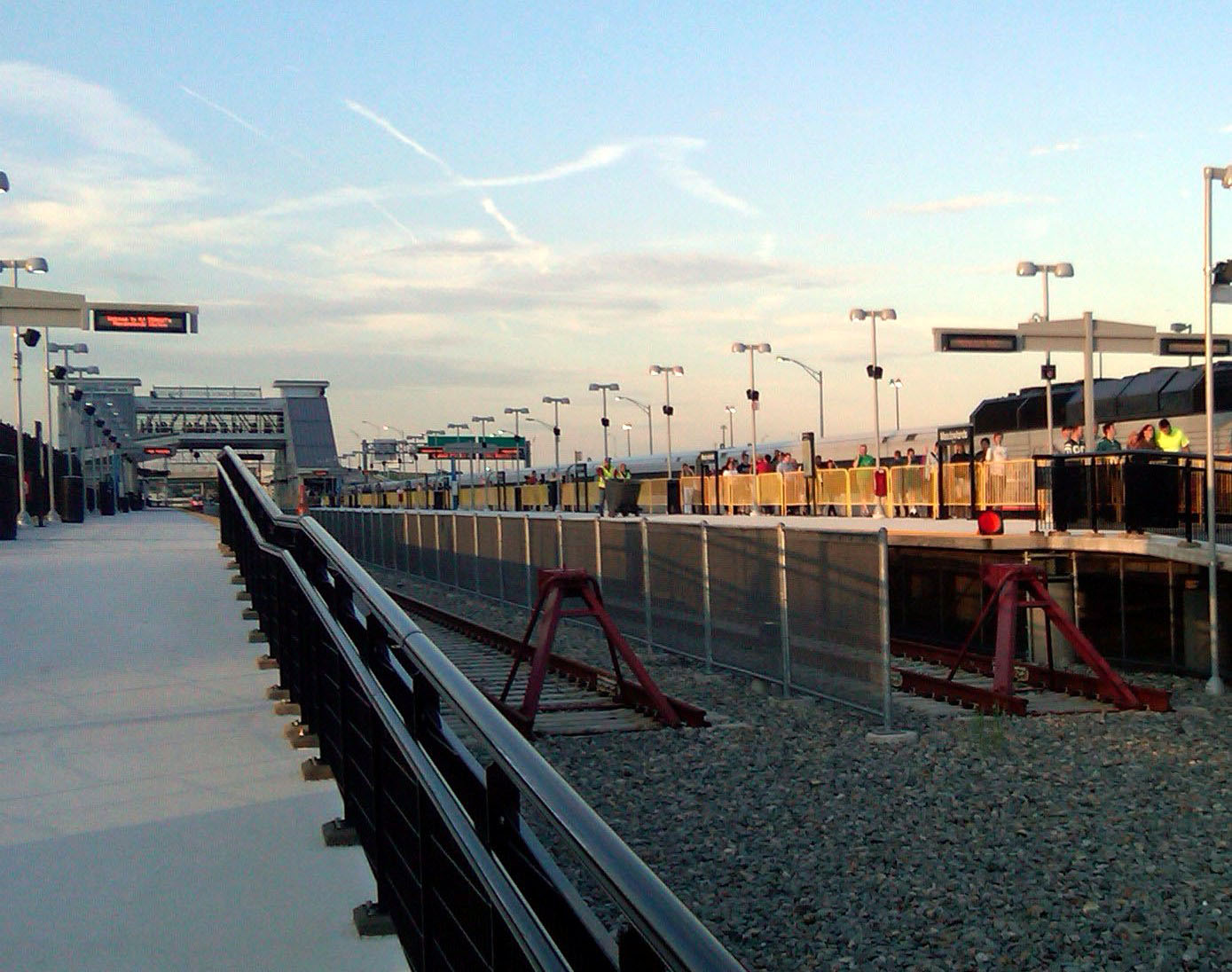 Meadowlands Station rail platform near MetLife Stadium