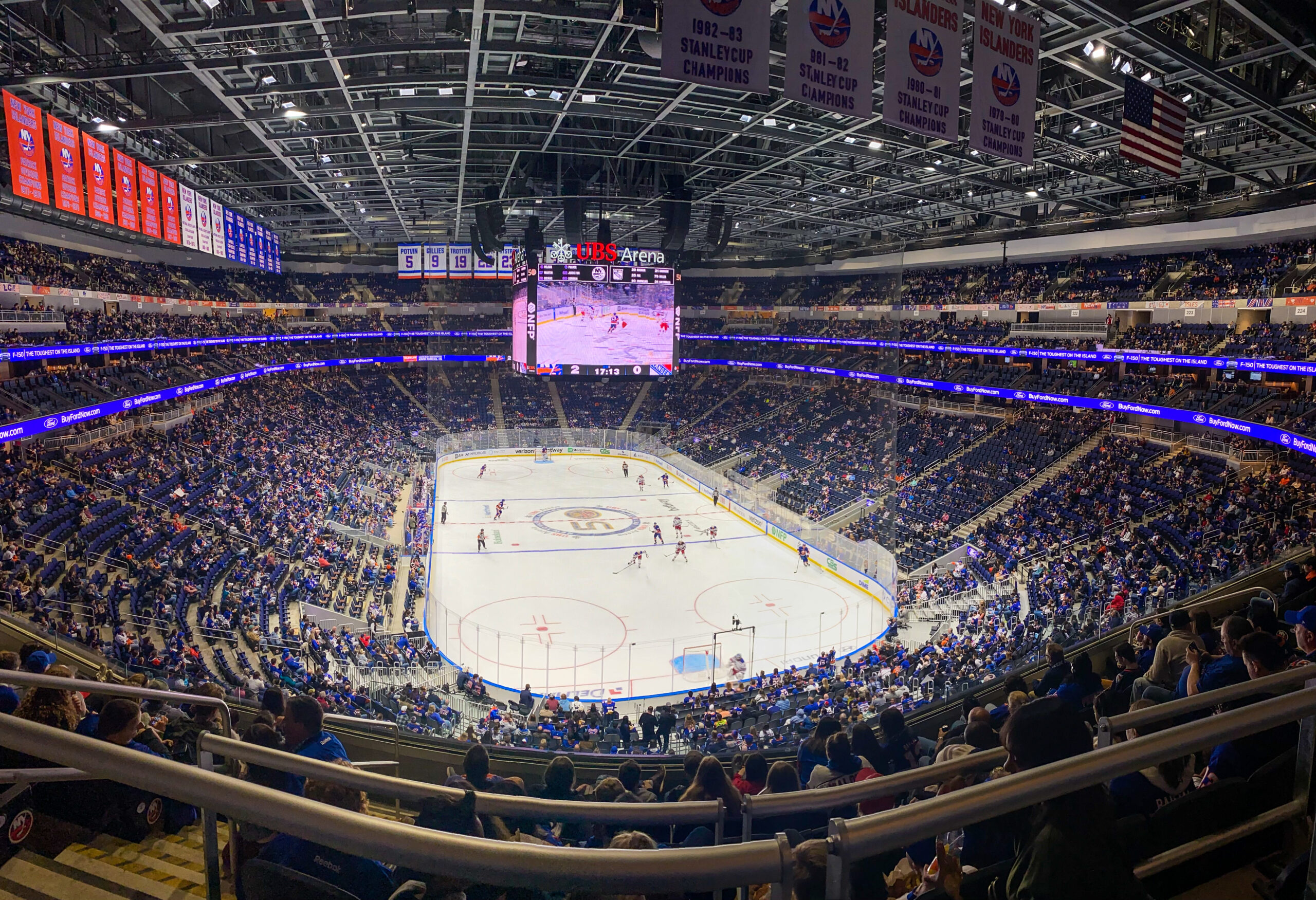 UBS Arena during a New York Rangers vs New York Islanders hockey game