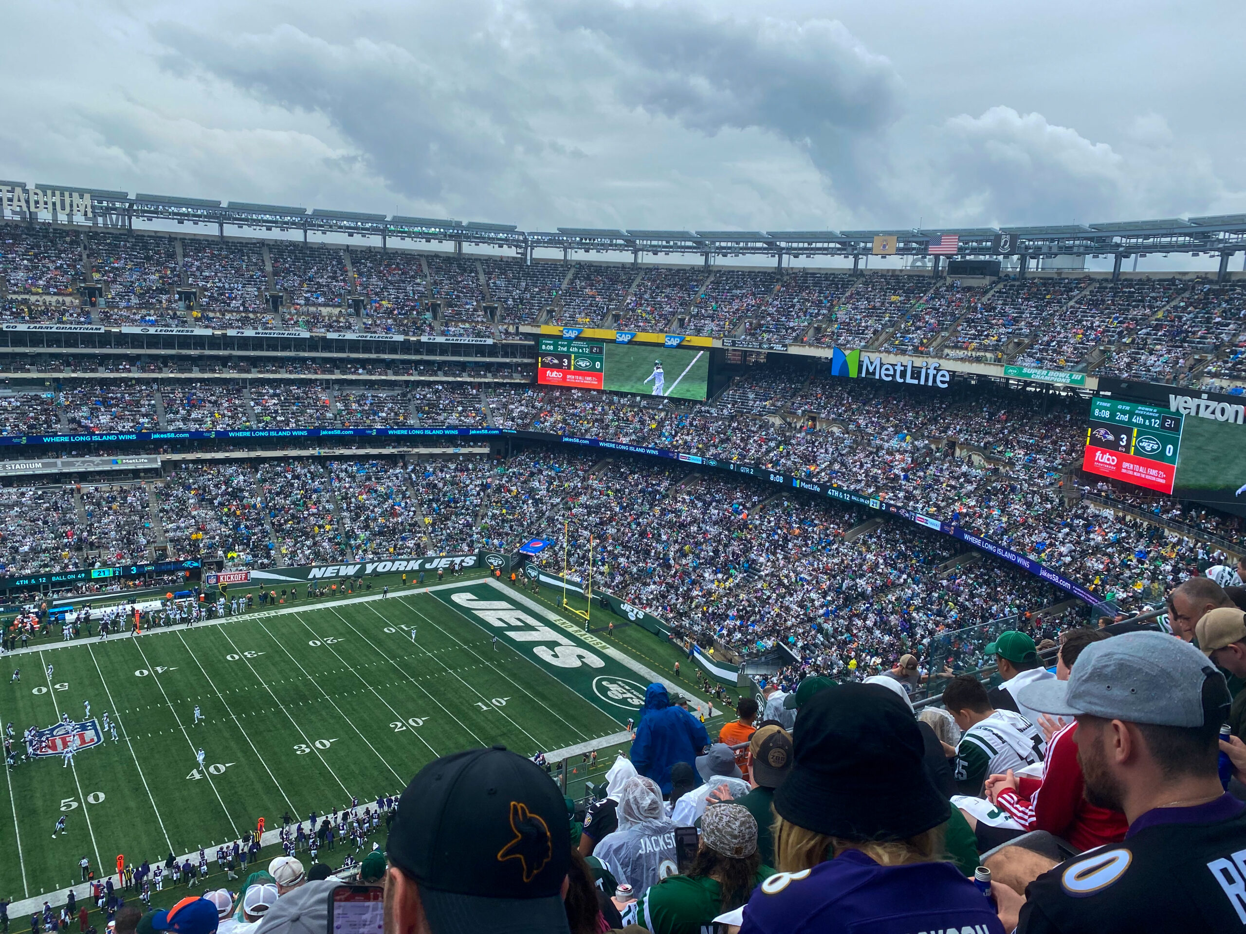 MetLife Stadium set up for a New York Jets football game
