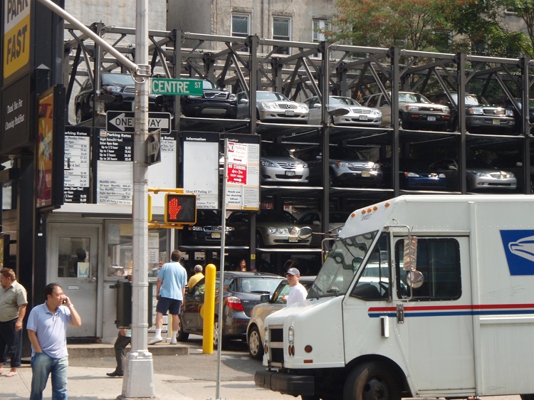 Stacked parking garage in Manhattan for parking near Times Square