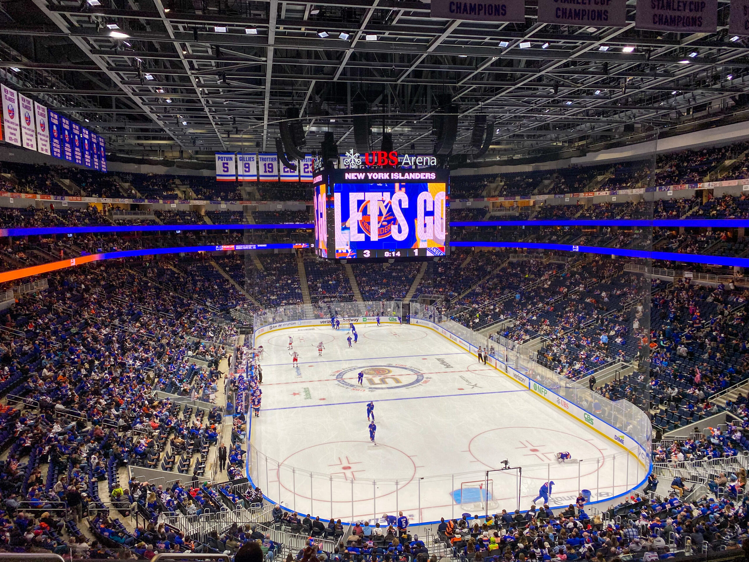 UBS Arena hockey seating bowl during a Rangers vs Islanders game