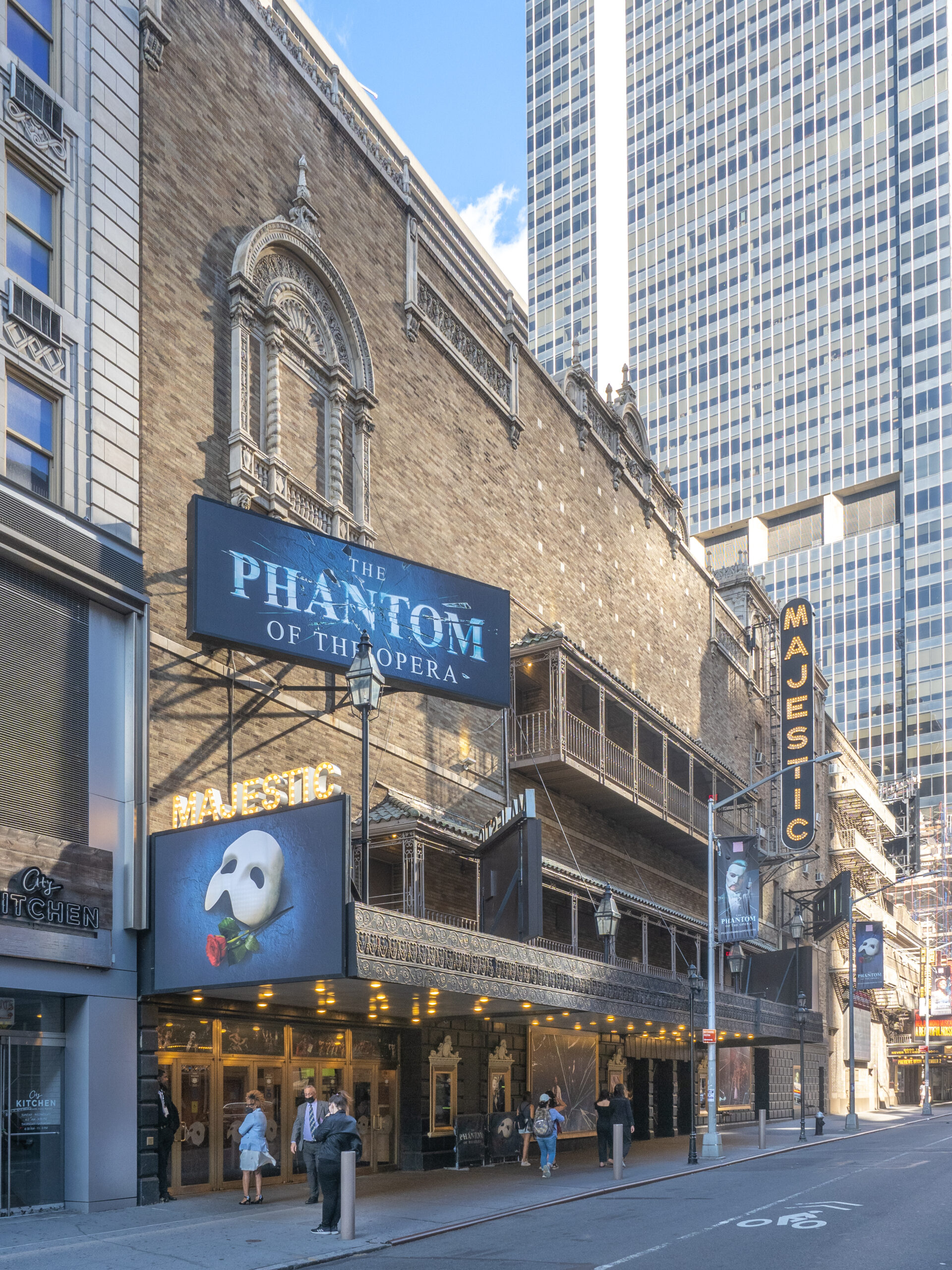 Majestic Theatre exterior on West 44th Street in New York City