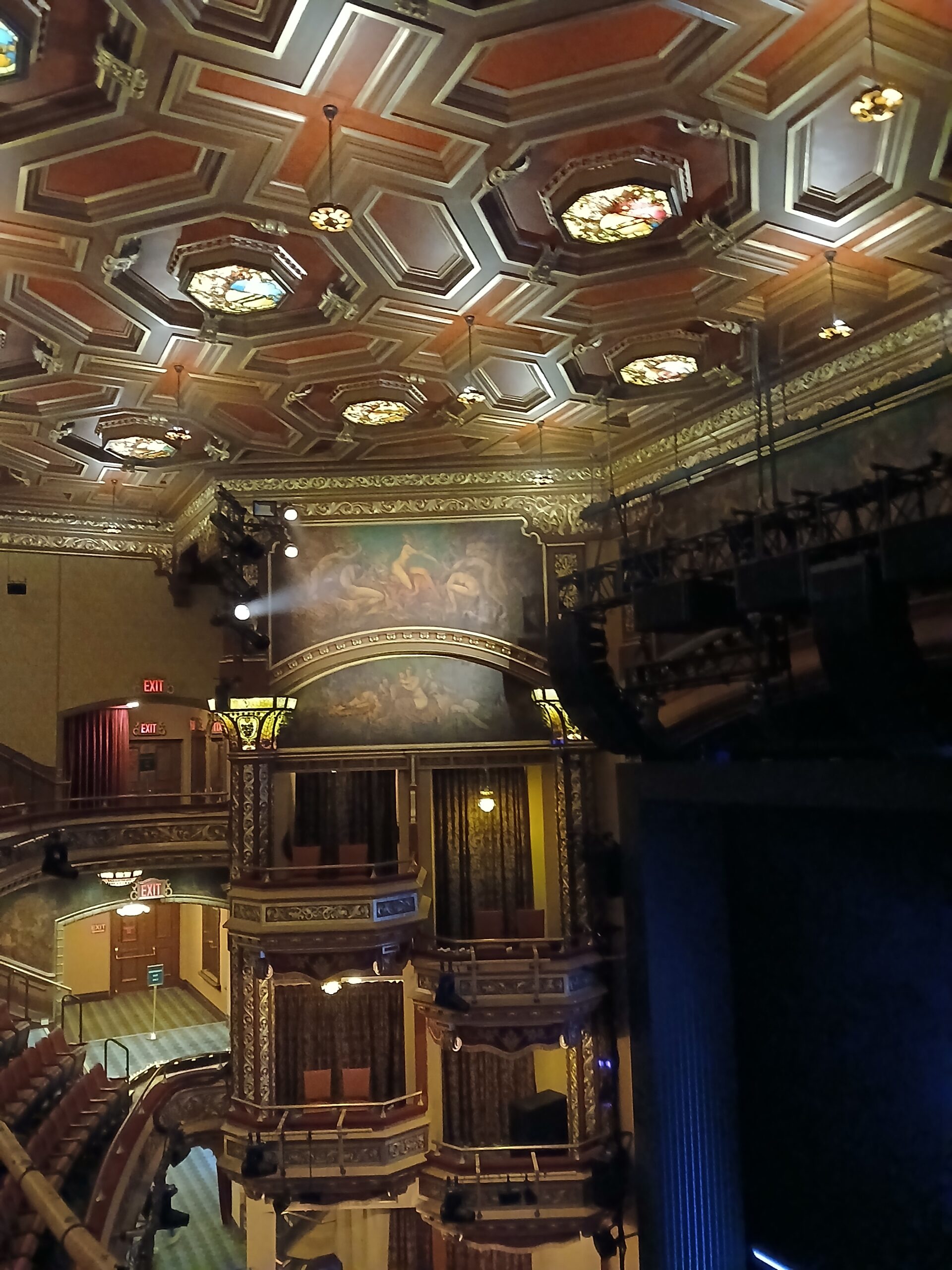 Interior seating view of the Belasco Theatre on Broadway in New York City