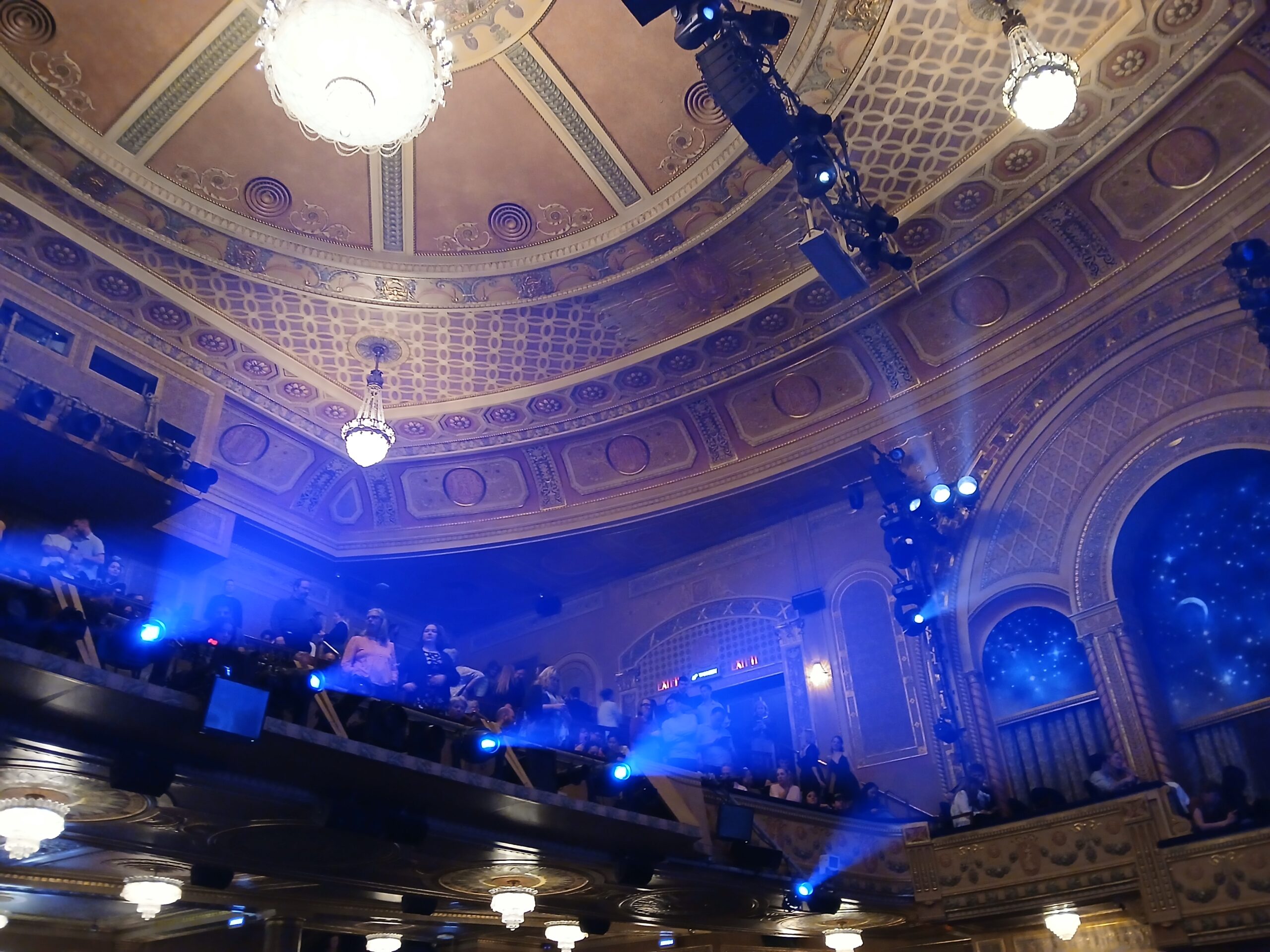 Interior seating view of the Eugene O’Neill Theatre on Broadway during The Book of Mormon