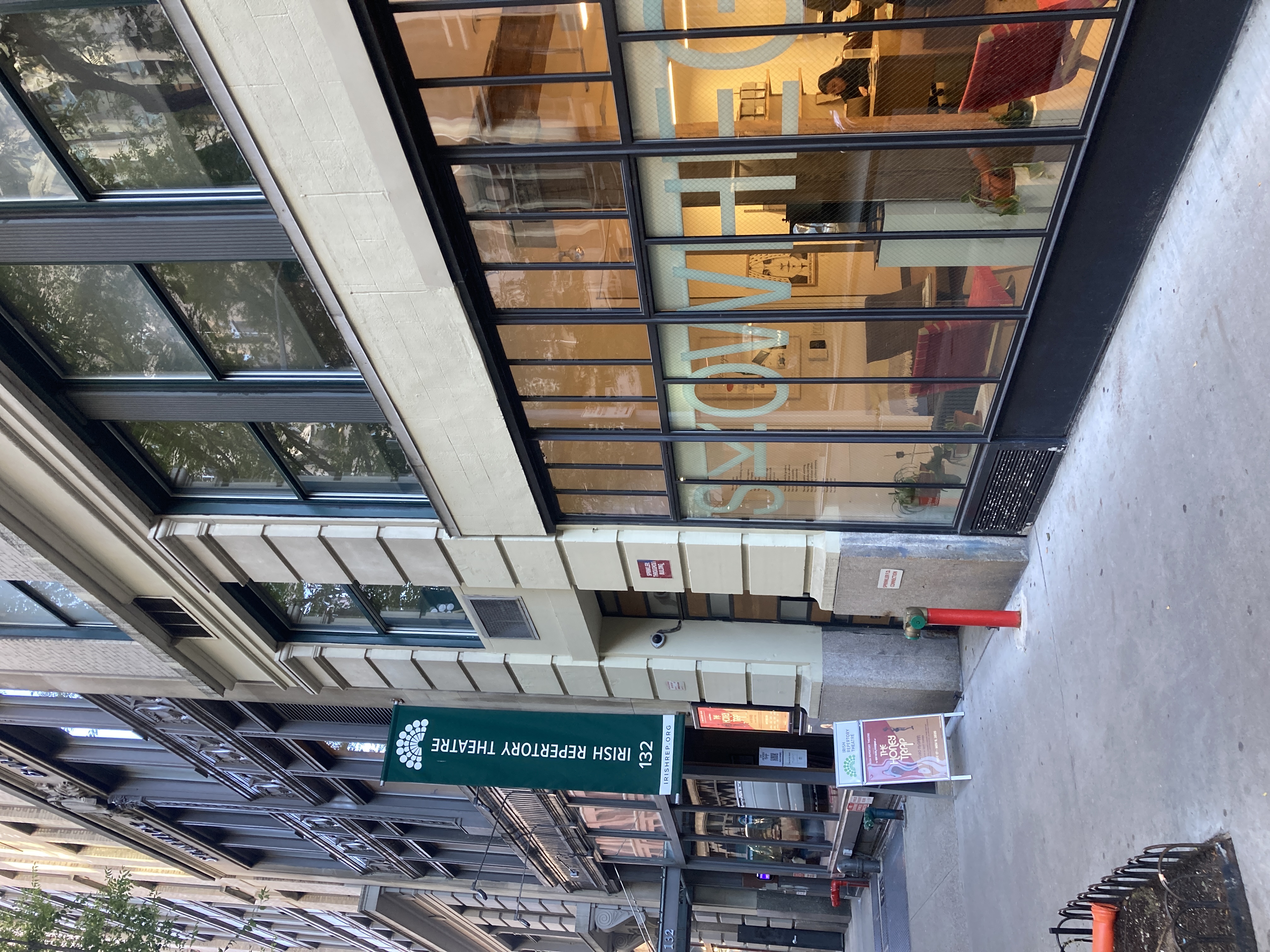 Irish Repertory Theatre exterior at 132 West 22nd Street in Chelsea, New York City