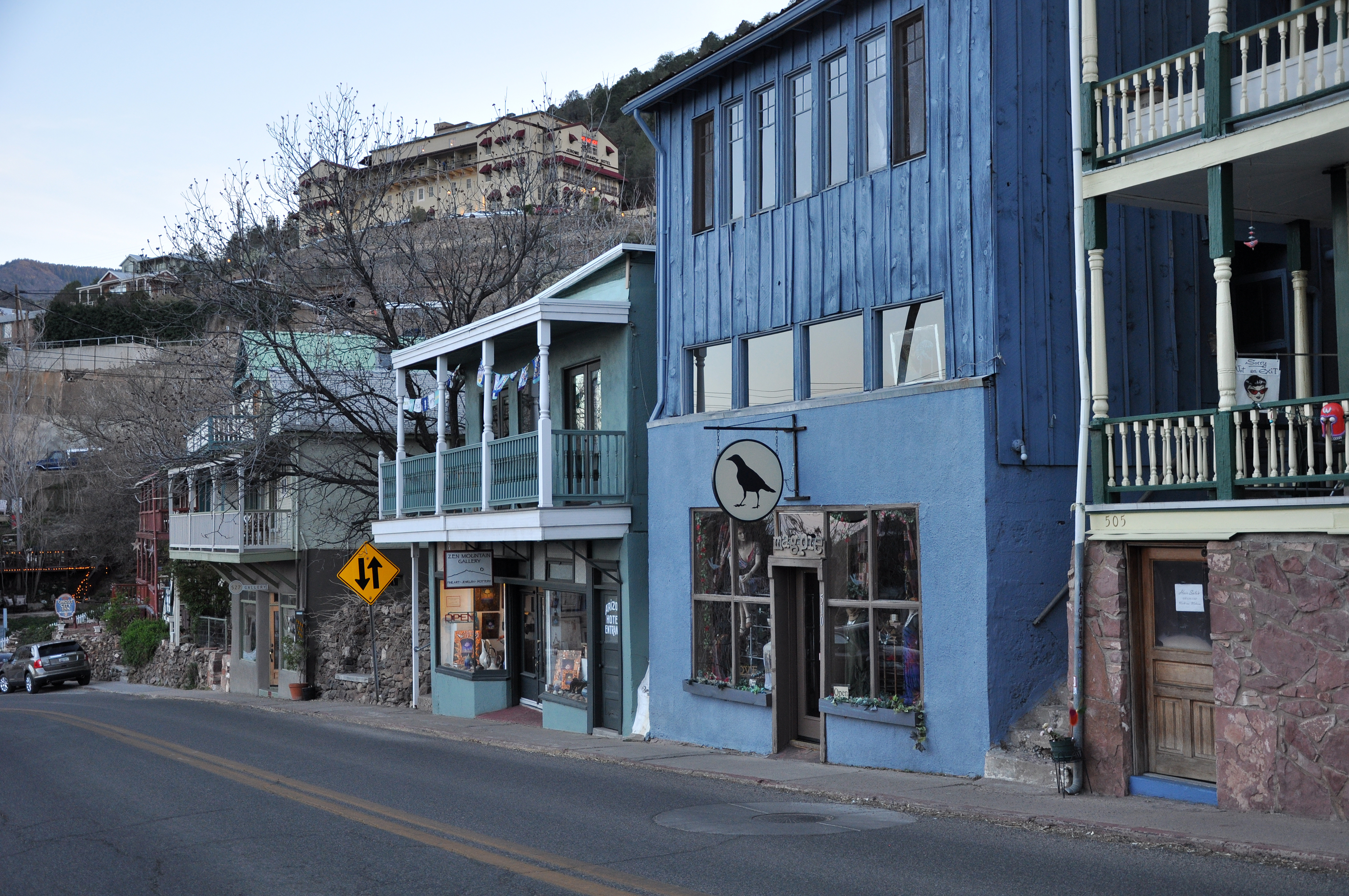 Main Street in Jerome Arizona, the ghost town setting that inspires the Off-Broadway play Jerome at Playwrights Horizons