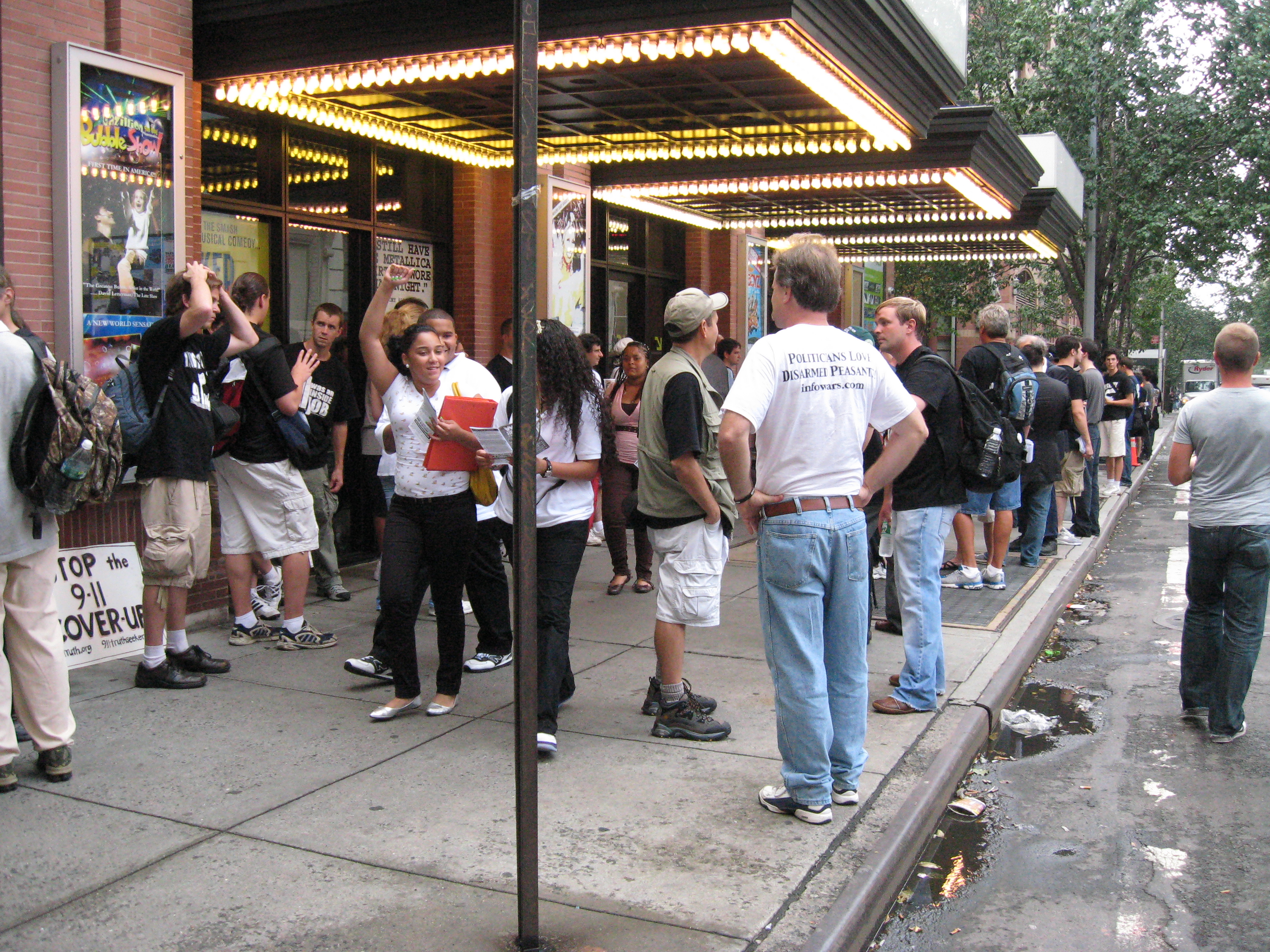 New World Stages entrance at 340 West 50th Street in Hell’s Kitchen, New York City
