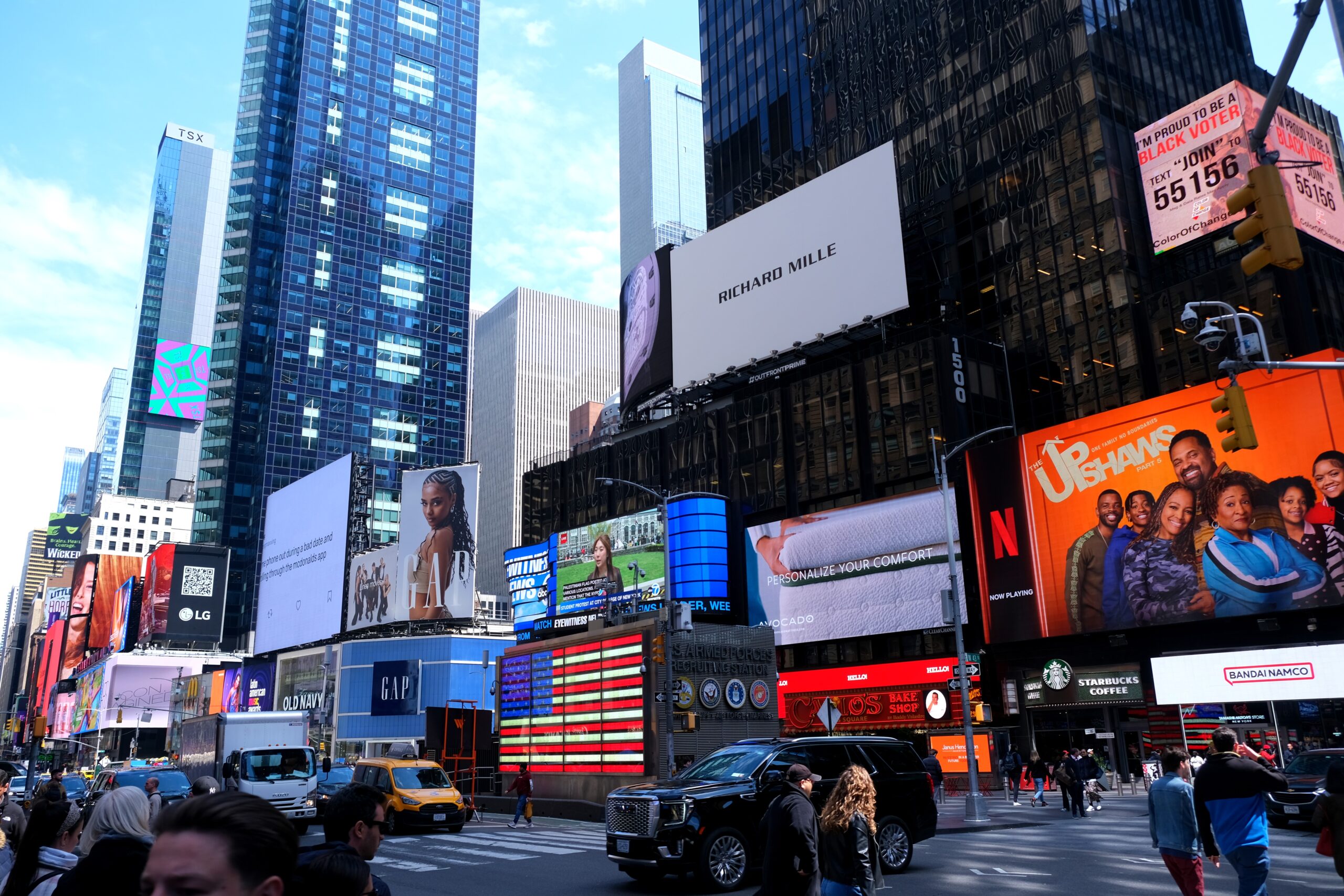 Times Square in New York City, showing the bright commercial core of the neighborhood