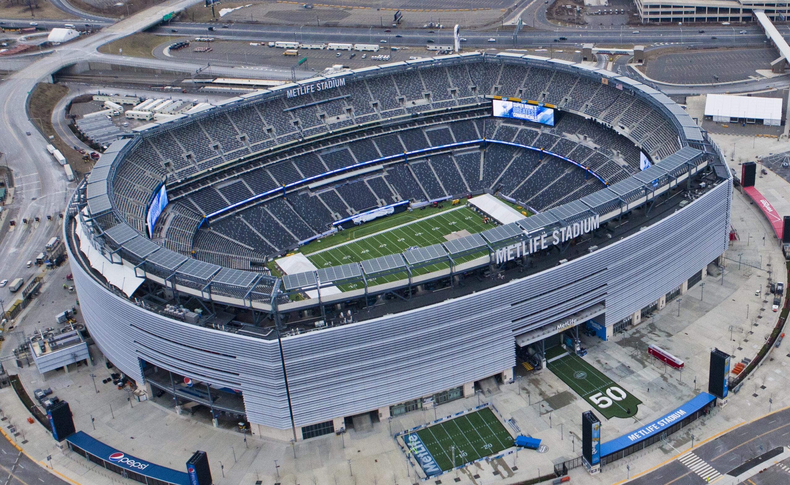 Aerial view of MetLife Stadium in East Rutherford, New Jersey, host site for World Cup 2026 New York New Jersey matches