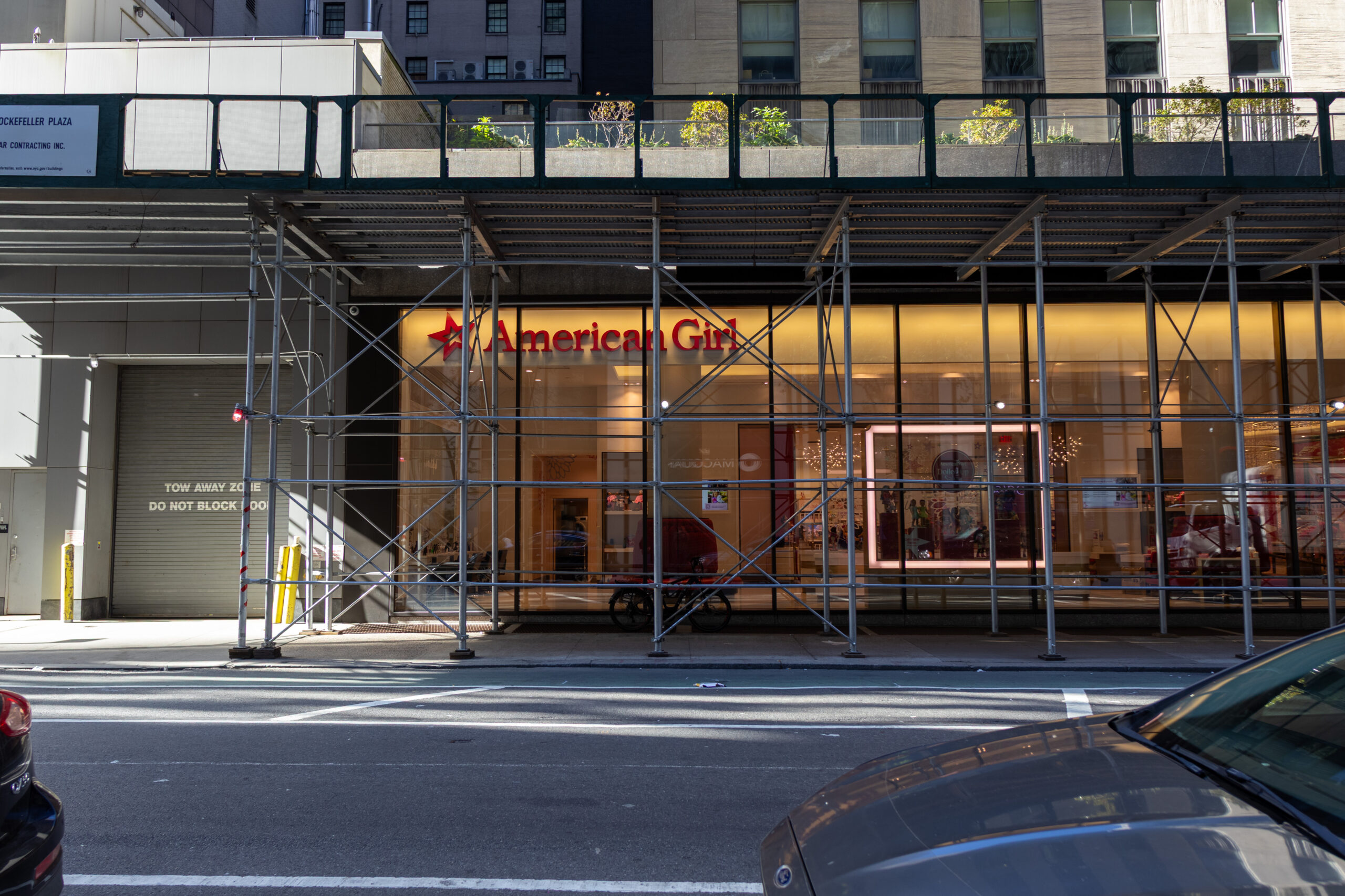 American Girl New York City storefront at Rockefeller Plaza for a family day with kids