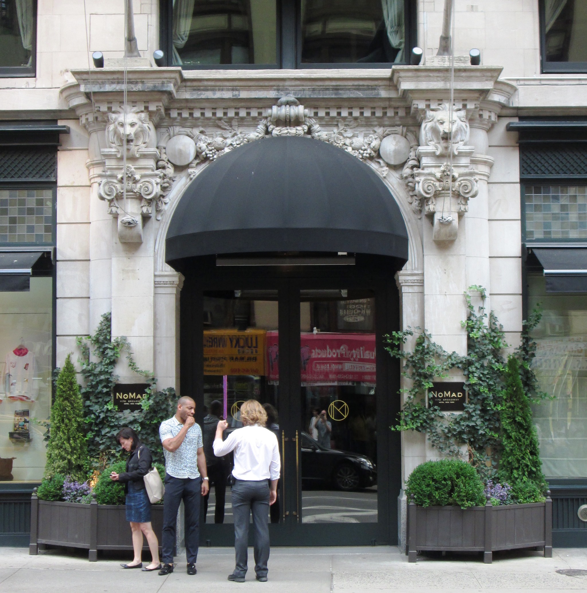 NoMad boutique hotel entrance in New York City with historic Manhattan facade and neighborhood hotel character