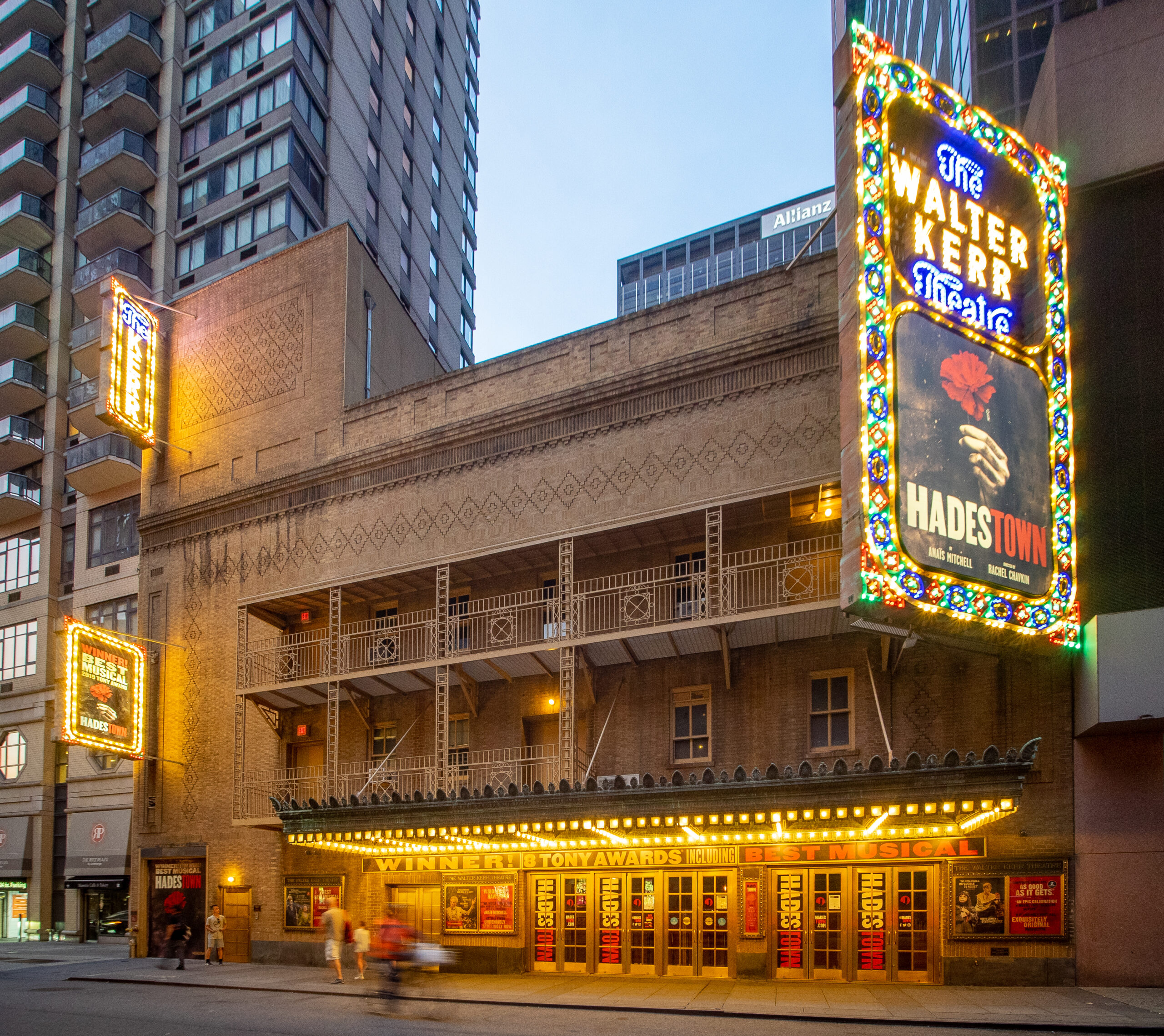 Crowd outside a Broadway theater in New York City before a show