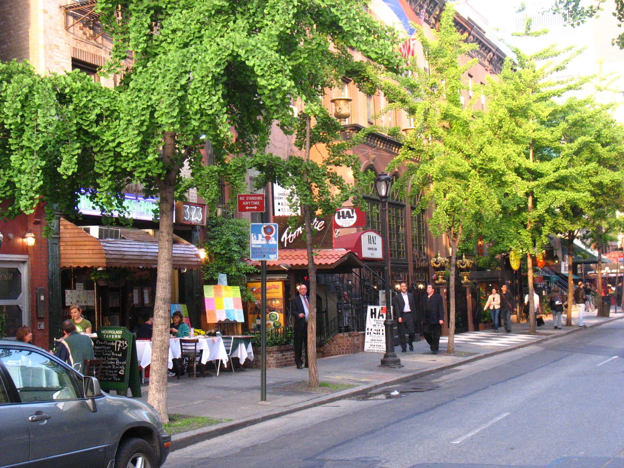 Restaurant Row in Hell’s Kitchen near Pershing Square Signature Center for Disruption night-out planning