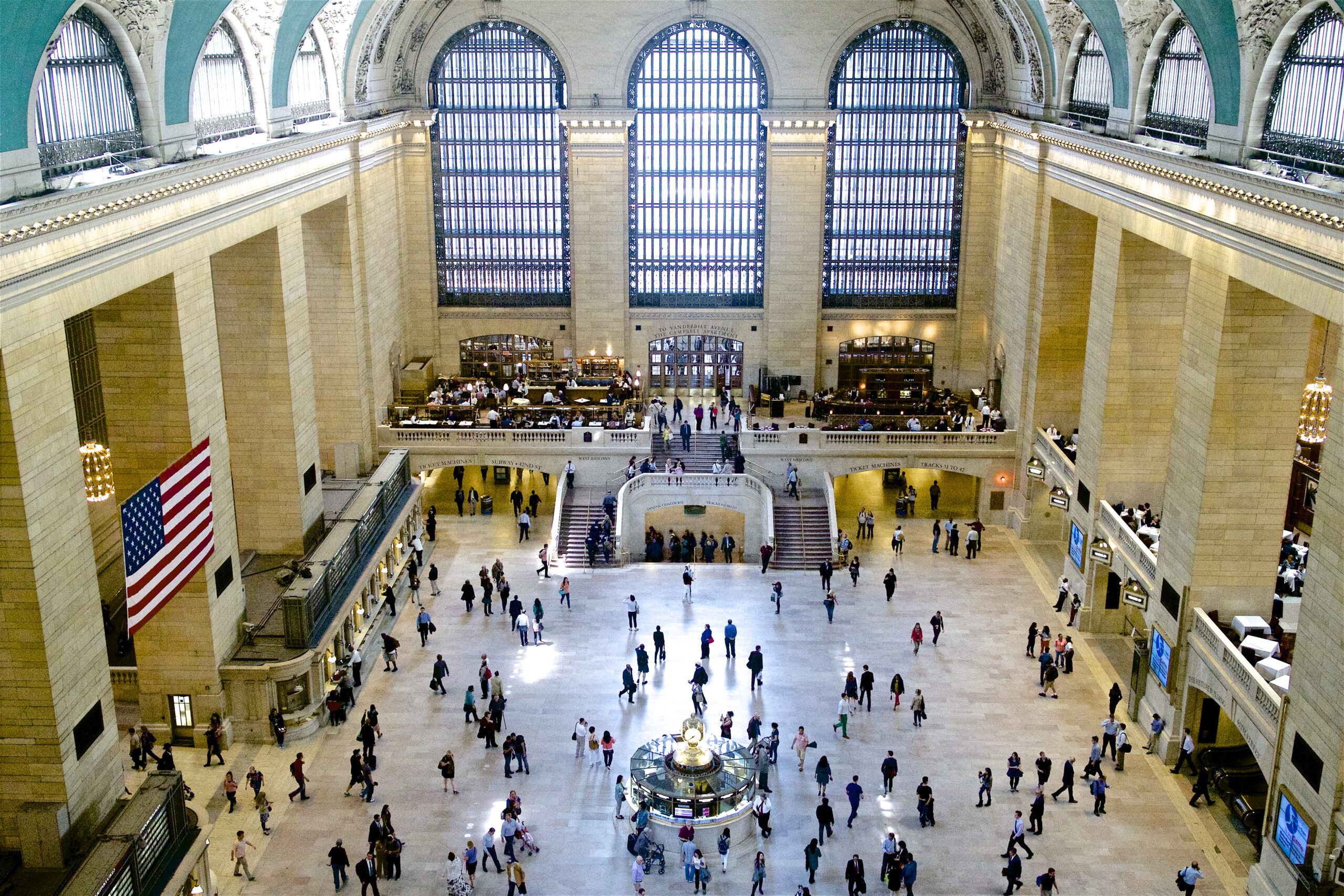 Grand Central Terminal Main Concourse in New York City, an iconic indoor landmark for rainy-day NYC activities.