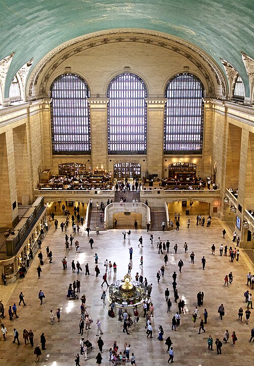 Grand Central Terminal Main Concourse in New York City, an iconic indoor landmark for rainy-day NYC activities.