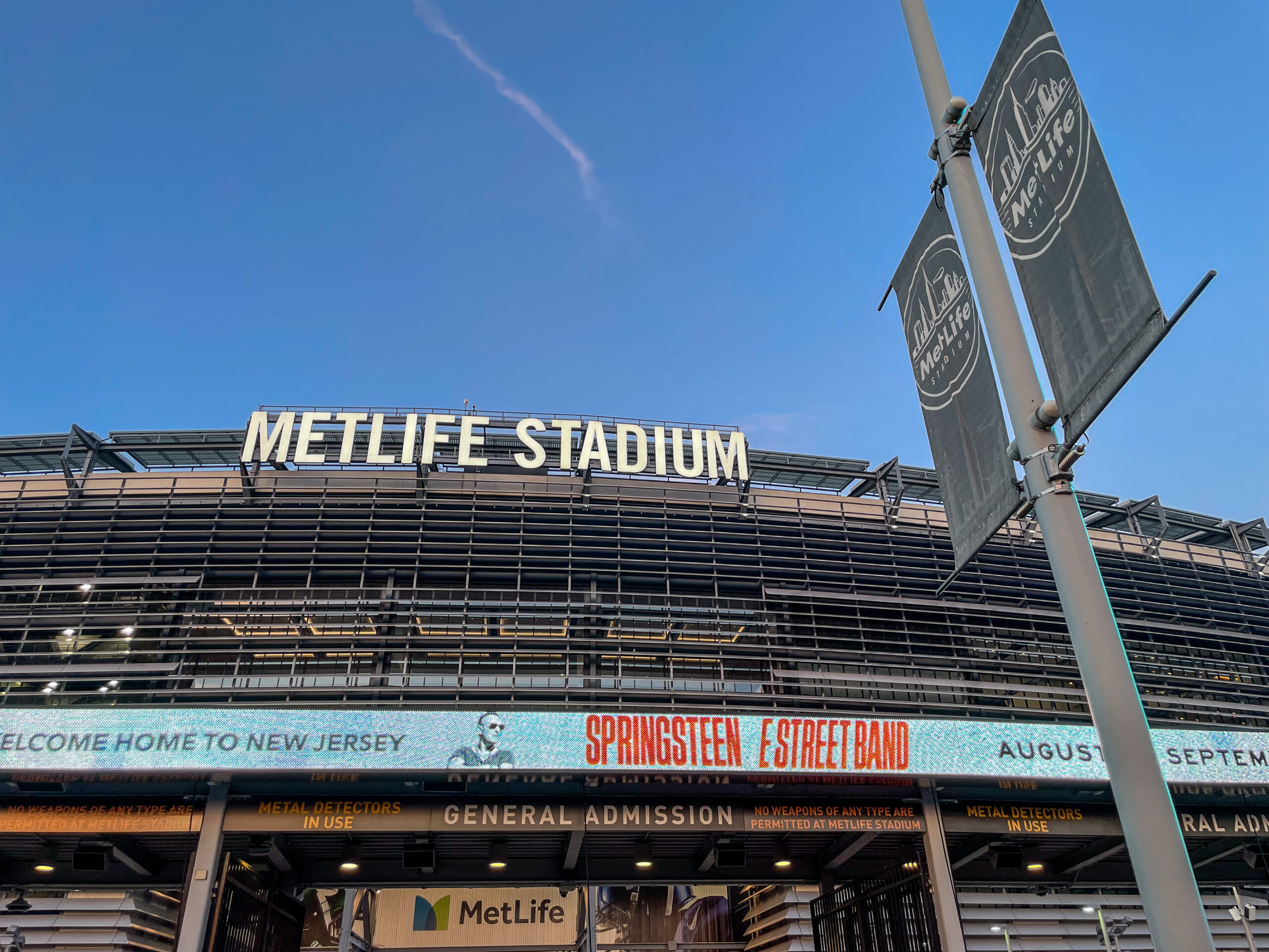 MetLife Stadium in East Rutherford, New Jersey before a football game, concert, or major event