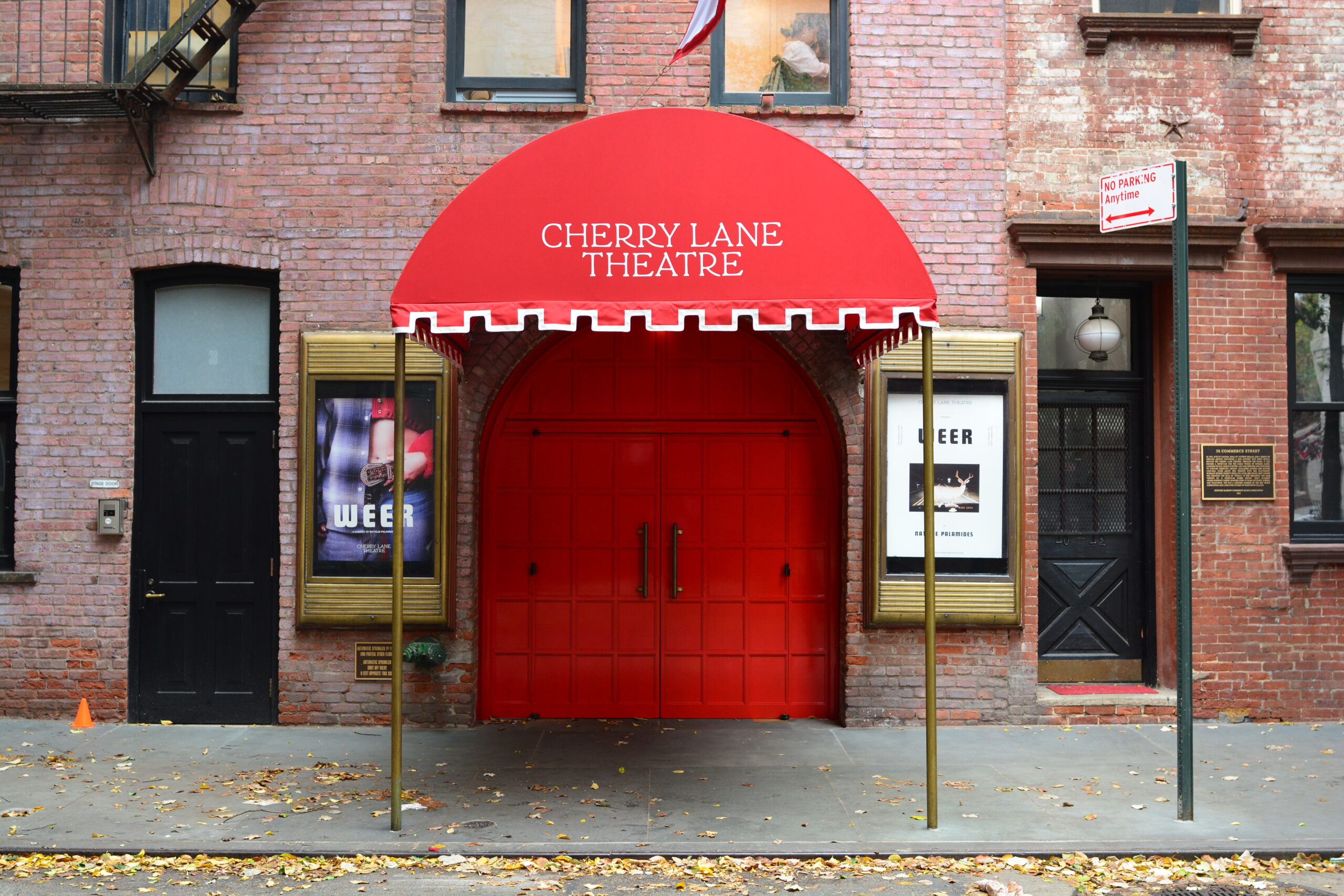 Cherry Lane Theatre entrance in the West Village for a seating guide and best seats advice