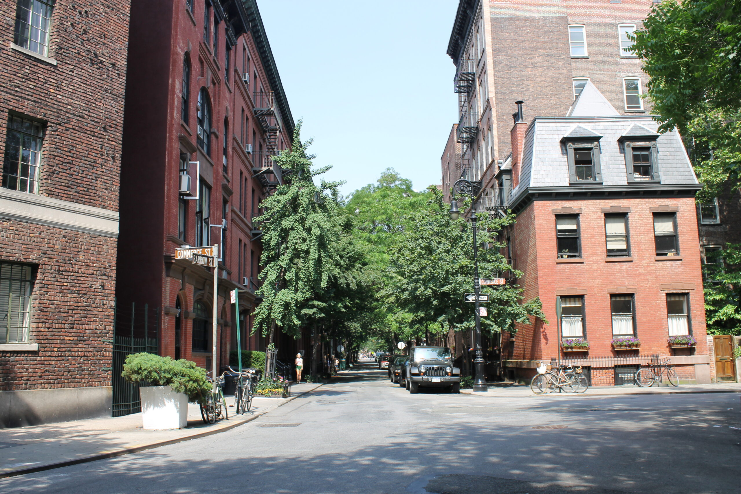 Commerce and Barrow Streets in the West Village for Shifters Off-Broadway night-out planning