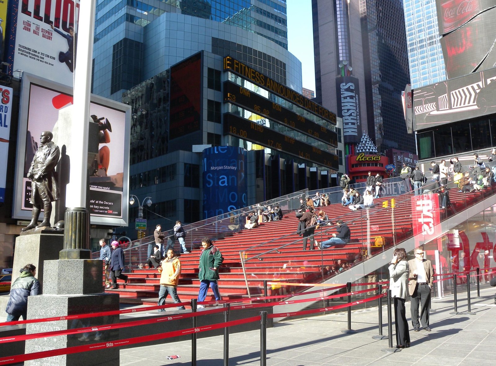TKTS red steps in Times Square during Broadway's fall theater season