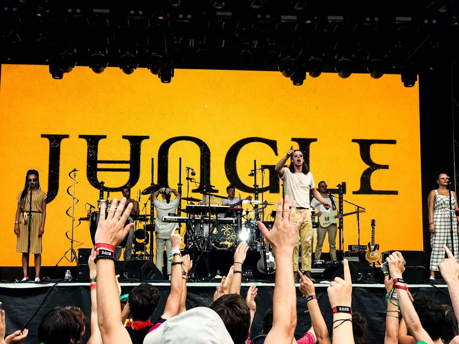 Jungle performing live during a concert, featured in the 2026 Barclays Center setlist guide