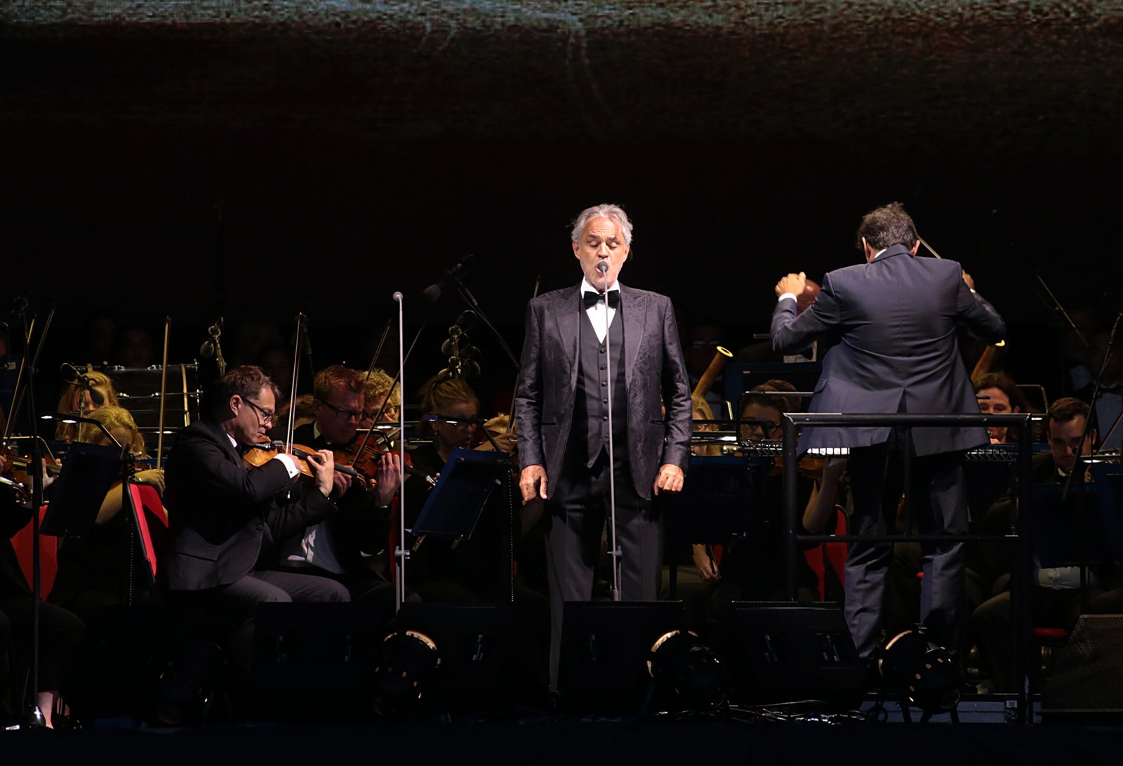 Andrea Bocelli performing live in concert