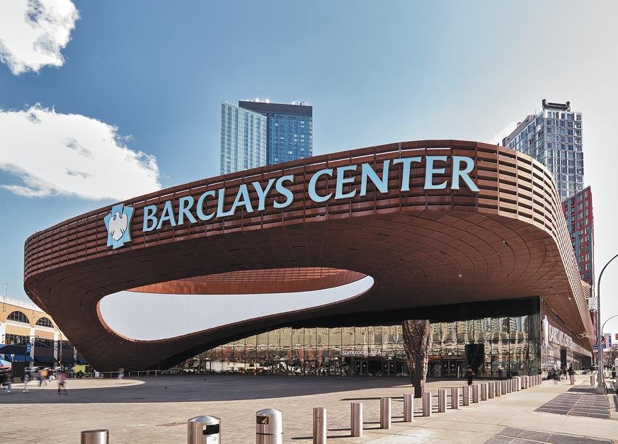 Front entrance of Barclays Center in Brooklyn, New York, where Gracie Abrams performs four concerts in March 2027