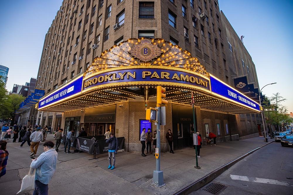 Historic Brooklyn Paramount concert venue exterior in Downtown Brooklyn, hosting eight Sting 3.0 concerts in November 2026
