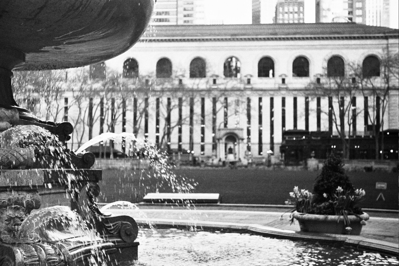 New York Public Library beside Bryant Park in Midtown Manhattan