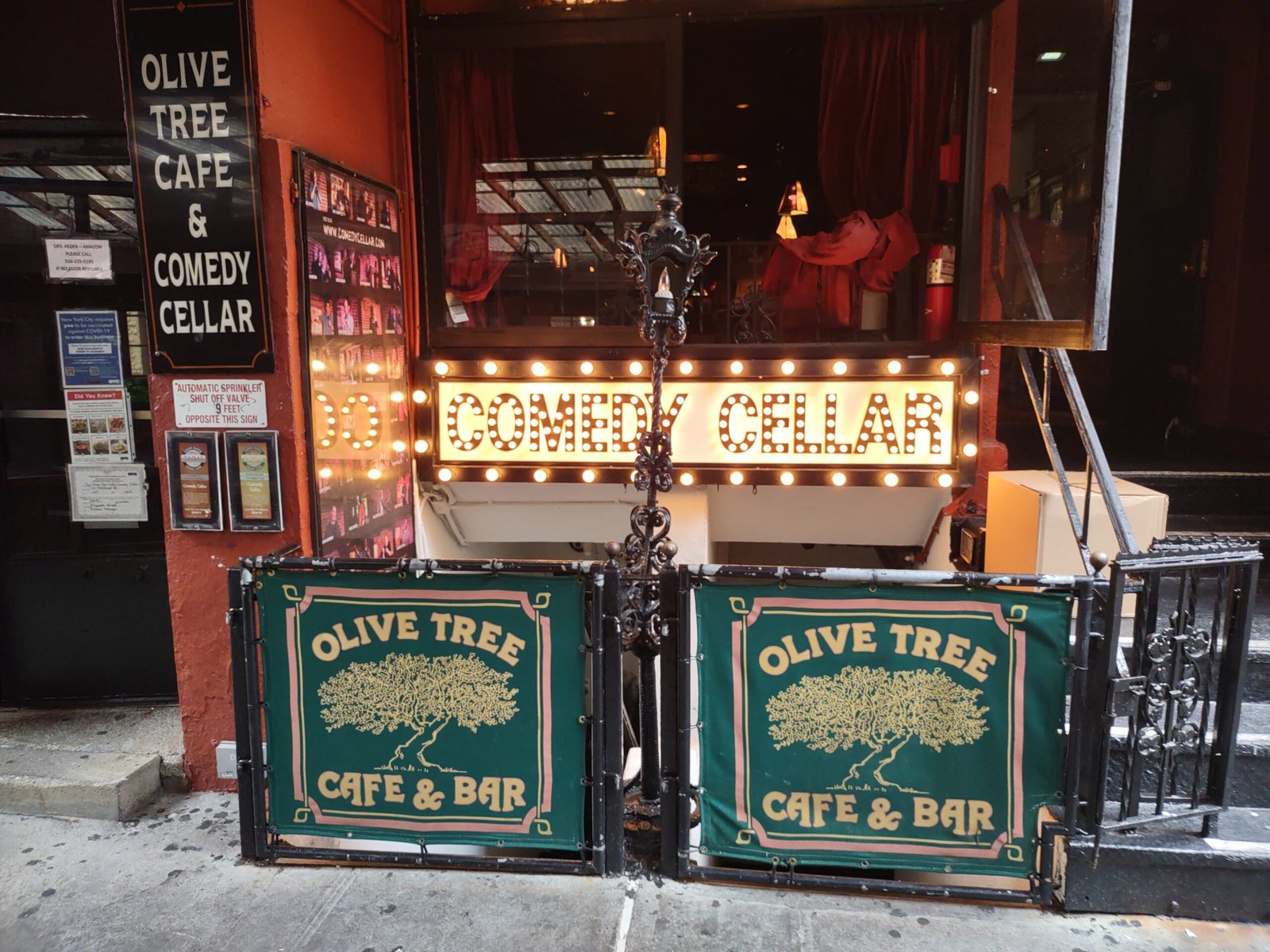 Comedy Cellar comedy club exterior in Greenwich Village, Manhattan, one of New York City's best-known stand-up comedy venues