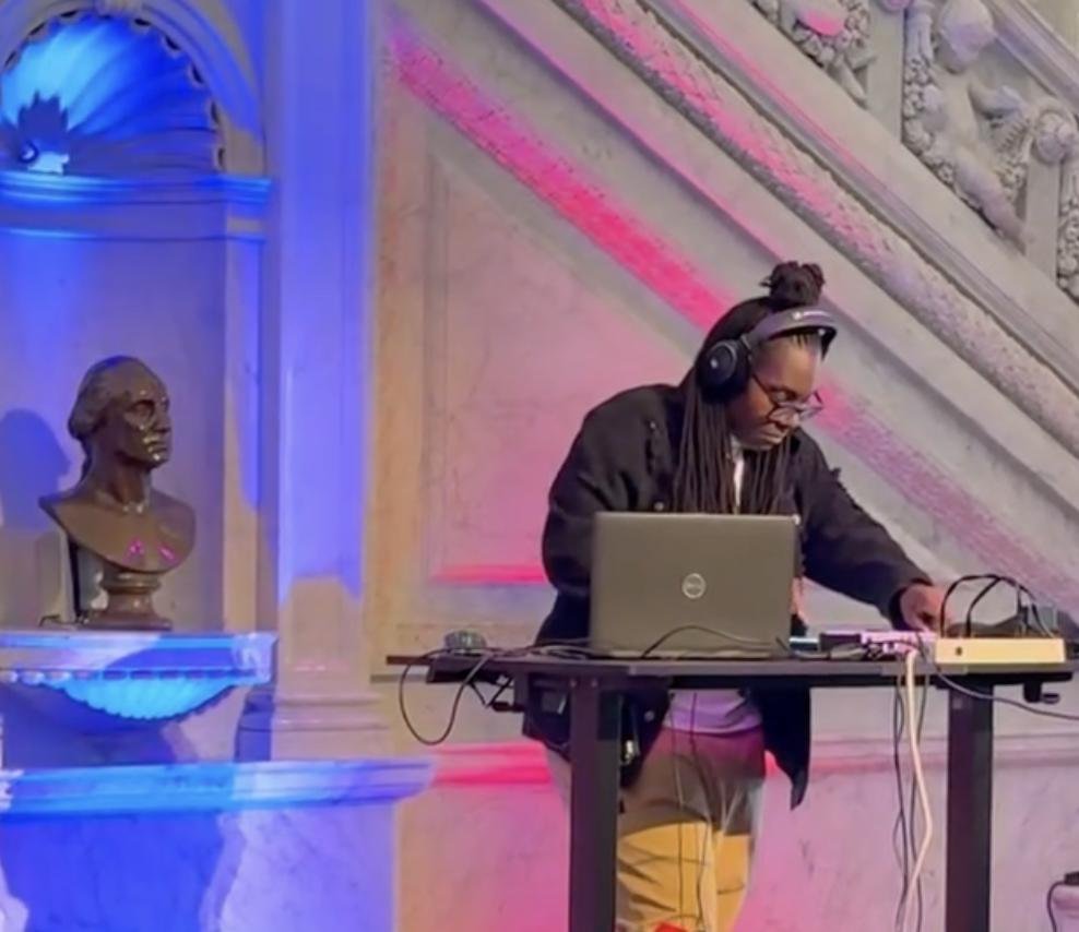 Electronic music performance at Elsewhere nightclub in Brooklyn, NYC