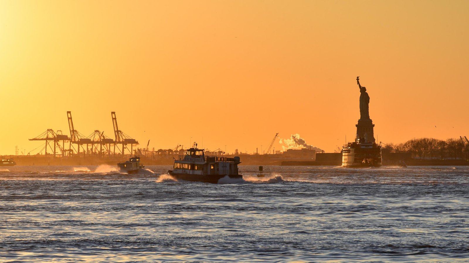 New York Harbor sunset cruise with views of the Manhattan skyline