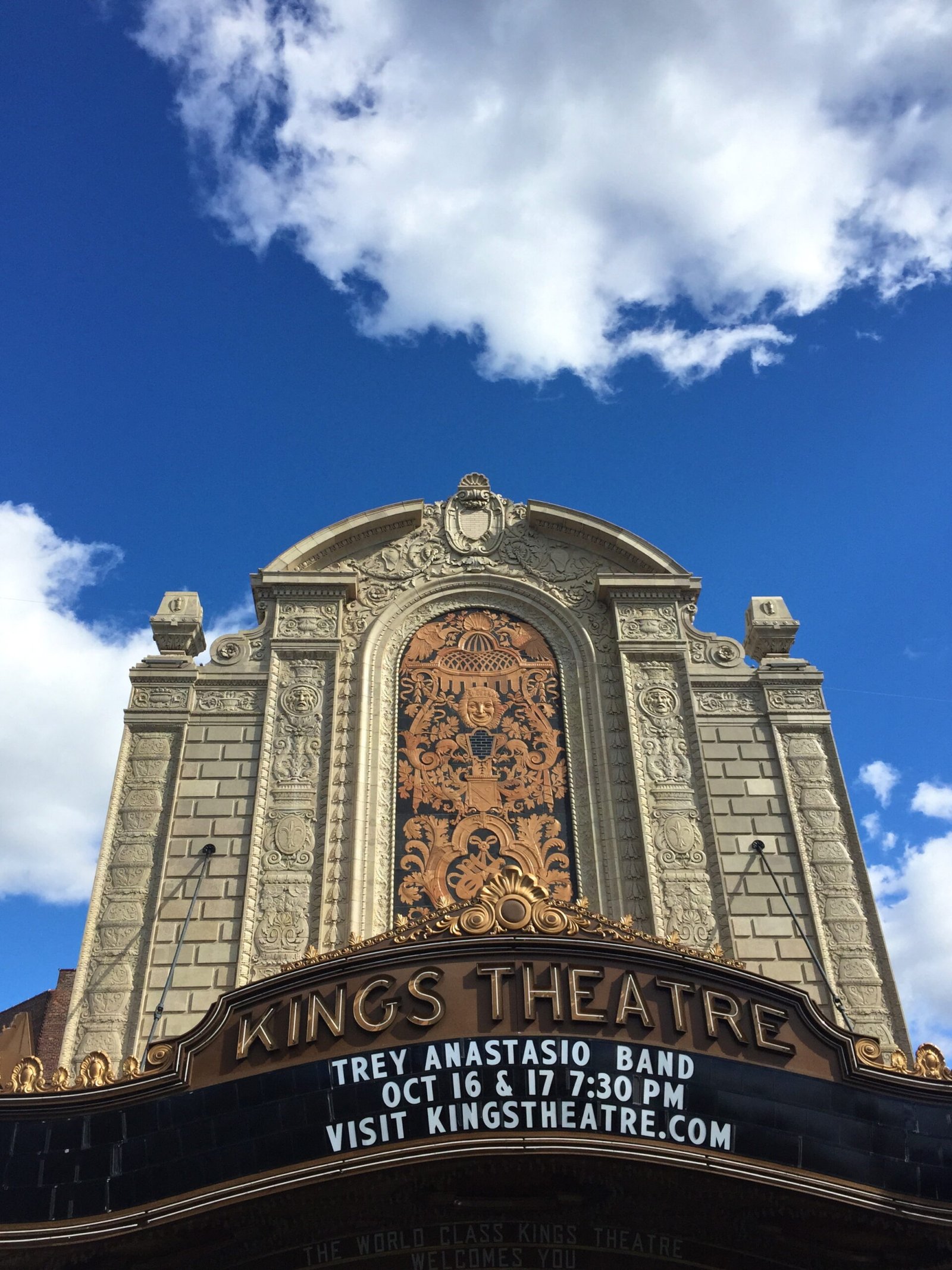 Historic Kings Theatre exterior on Flatbush Avenue in Brooklyn, venue for Lil' Kim's Hard Core Symphony concerts November 18 and 19, 2026