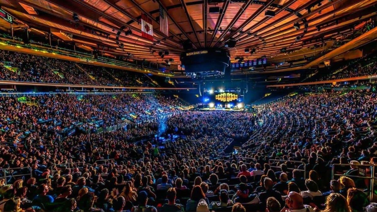 Madison Square Garden arena interior showing concert seating and floor sections