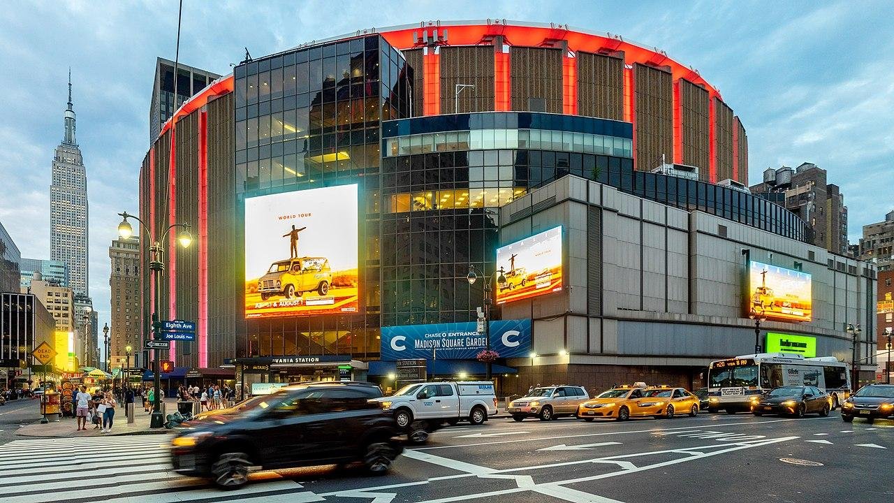 Madison Square Garden exterior in Midtown Manhattan, New York City