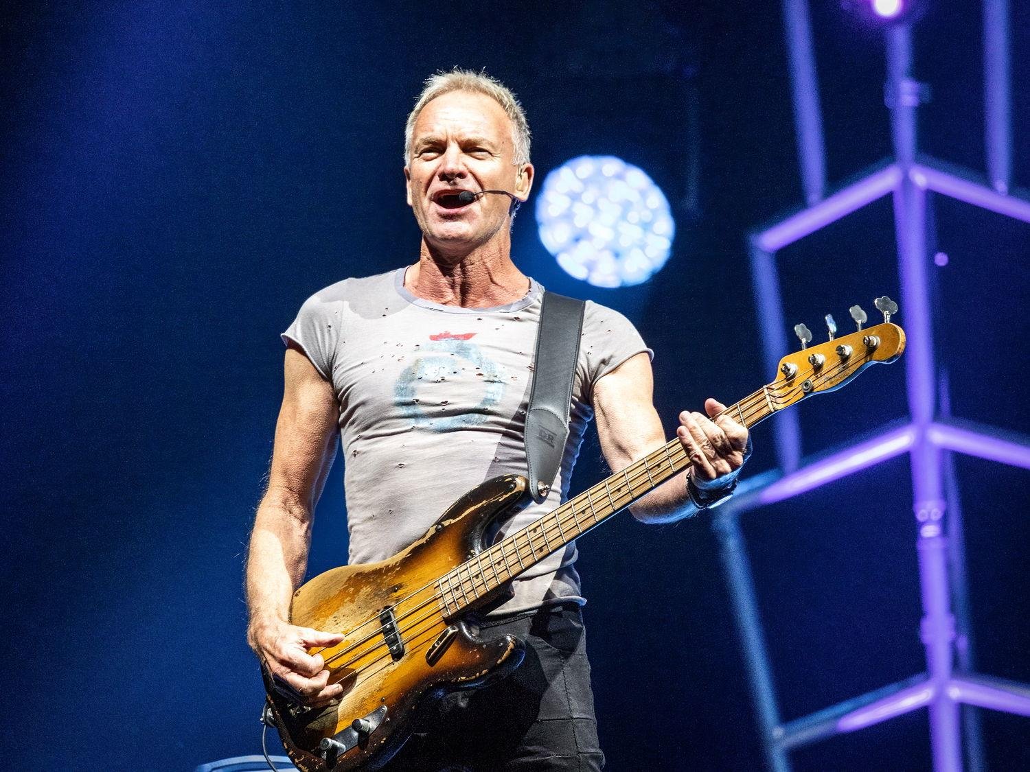 Sting performing live in concert in 2023, ahead of his Sting 3.0 tour shows at Brooklyn Paramount in November 2026